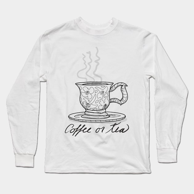 Coffee or tea Long Sleeve T-Shirt by Marisa-ArtShop